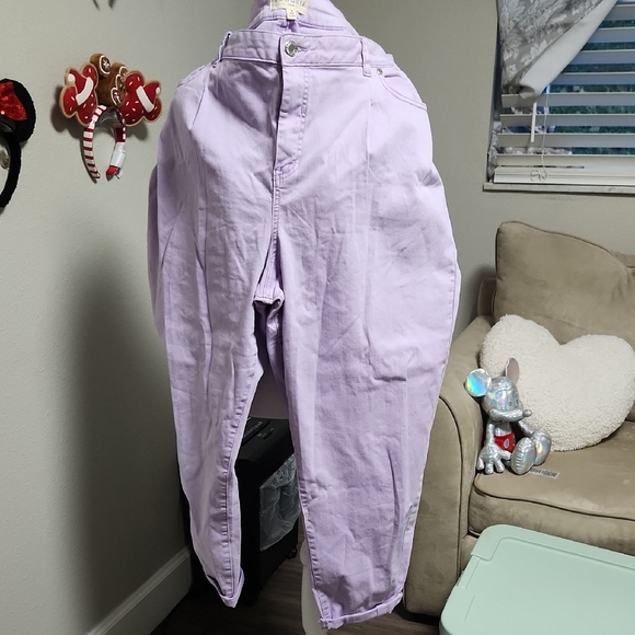 Lilac Eloquii Pleated Jeans - Picture 1 of 5